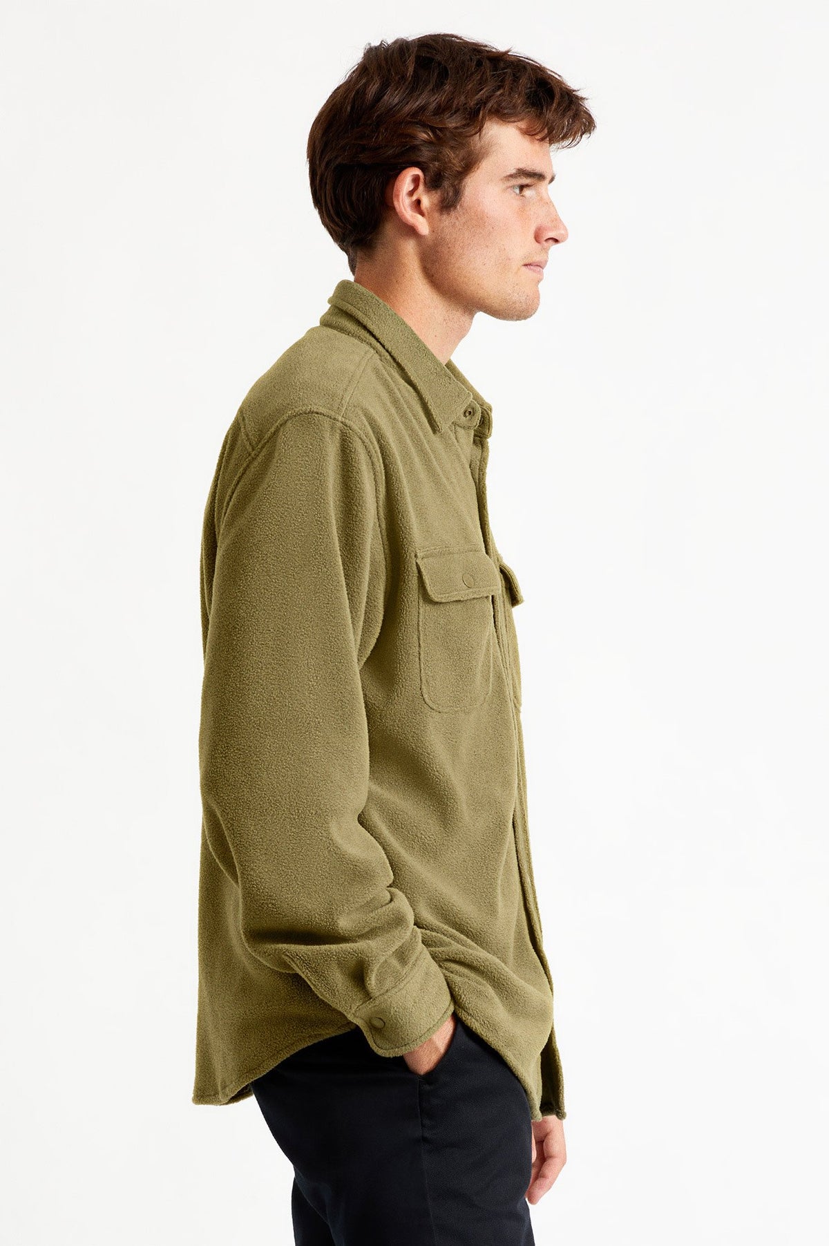 Brixton Bowery L/S Fleece Military olive
