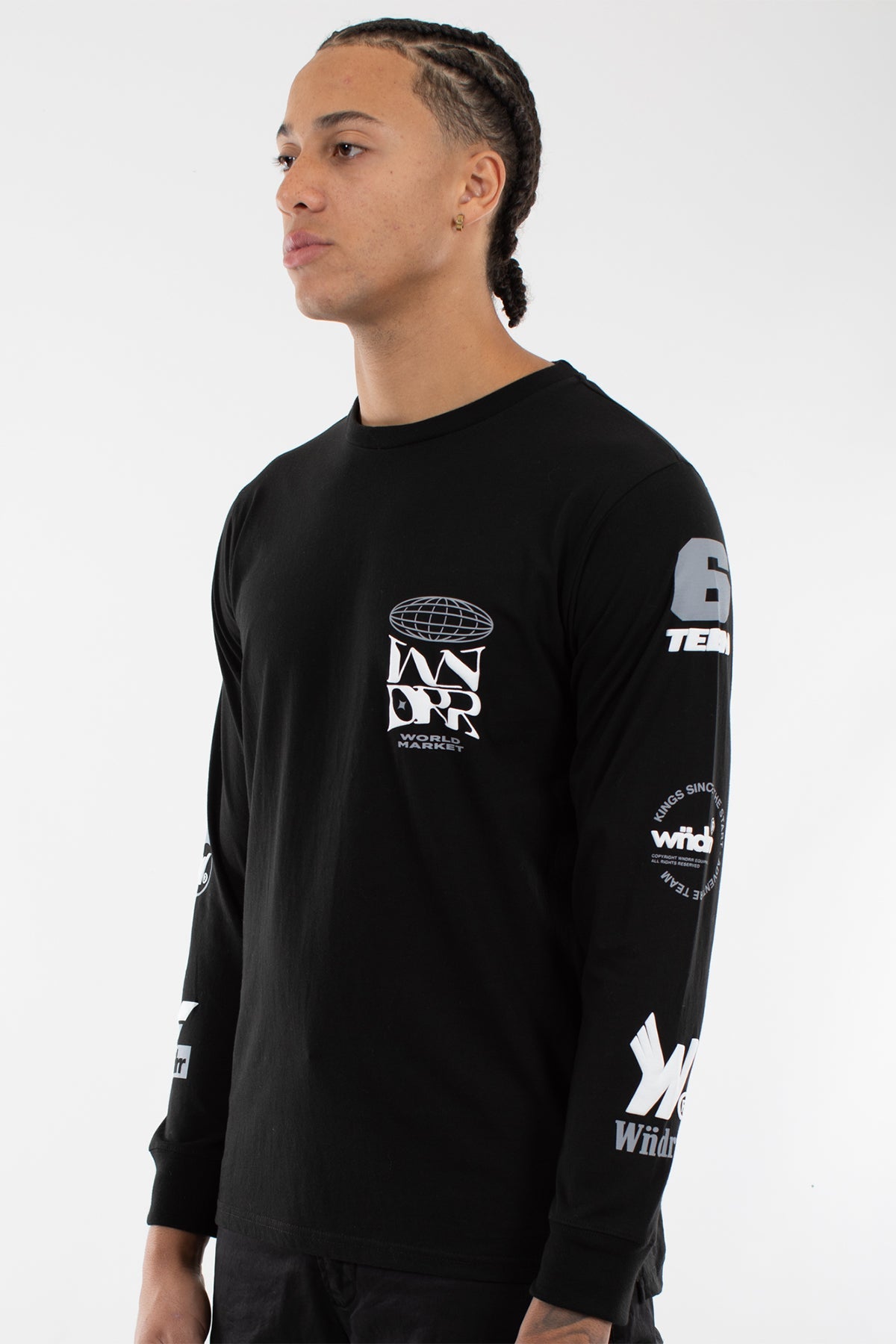 WNDRR MARKET L/S TEE Black