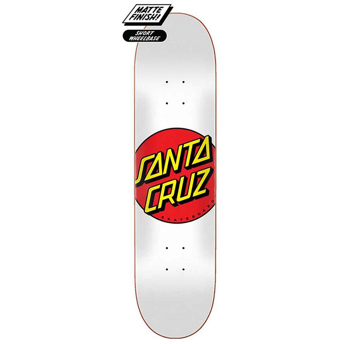 Classic Dot White 8.0" Skateboard Deck