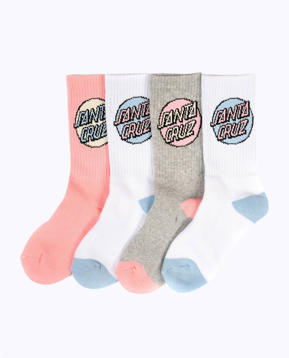 Santa Cruz Pop Dot Youth Socks 4PK