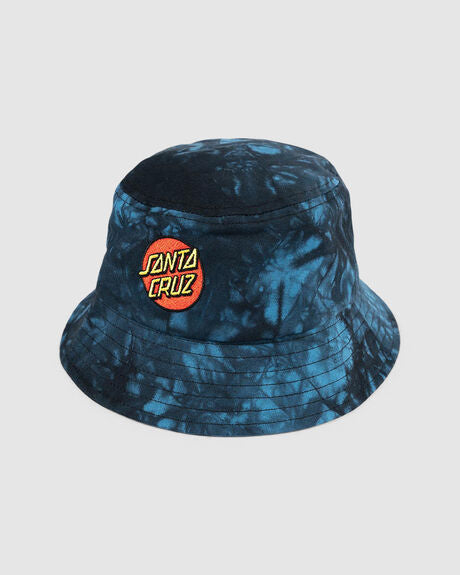 Santa Cruz Dot Youth Bucket Hat Navy Tie Dye