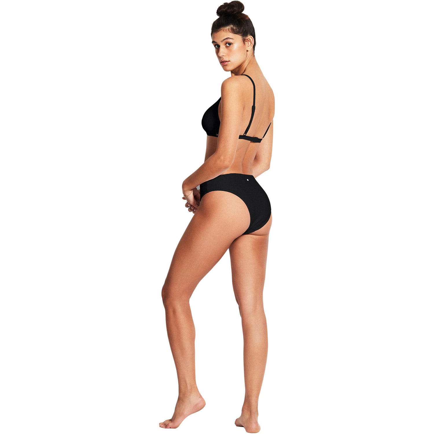 Seafolly Essentials Hi Rise Bikini Bottom Black