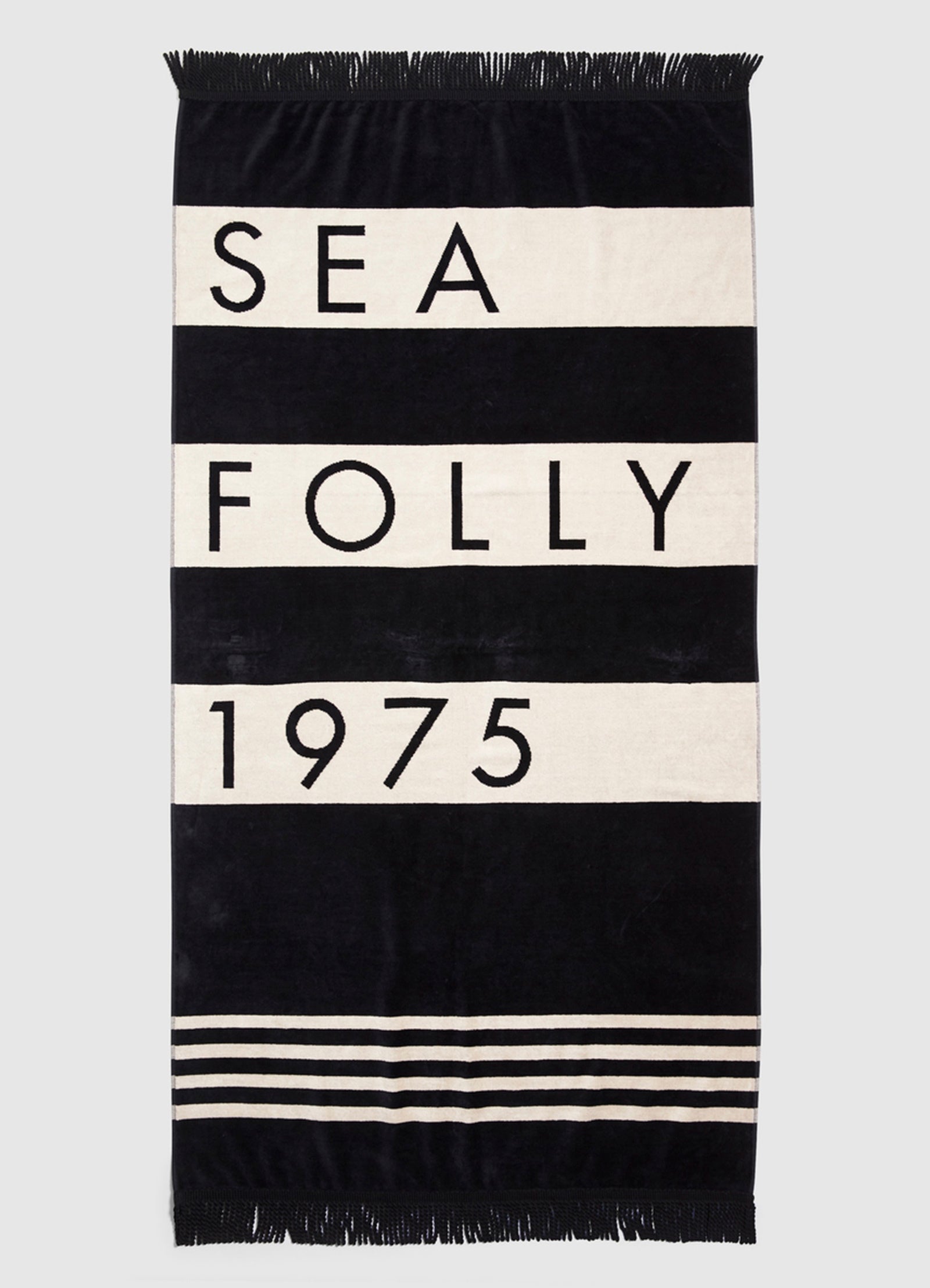 Seafolly Folly Stripe Towel Black