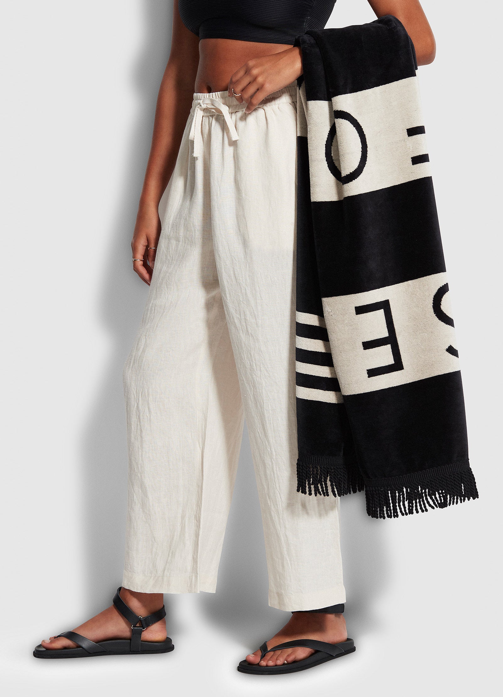 Seafolly Folly Stripe Towel Black