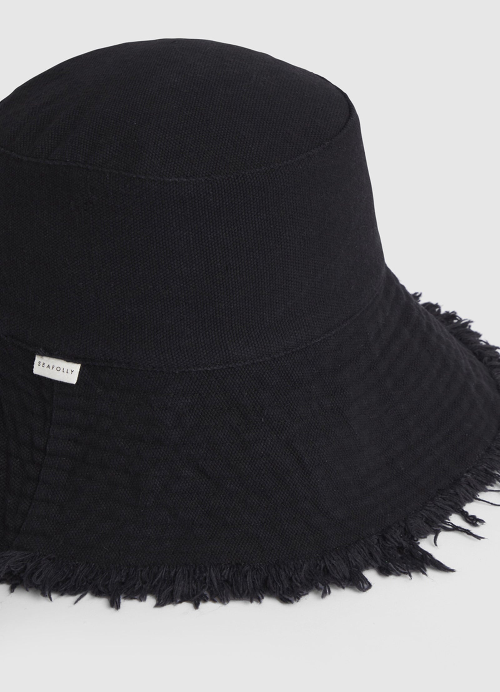 Seafolly Fringe Bucket Hat Black