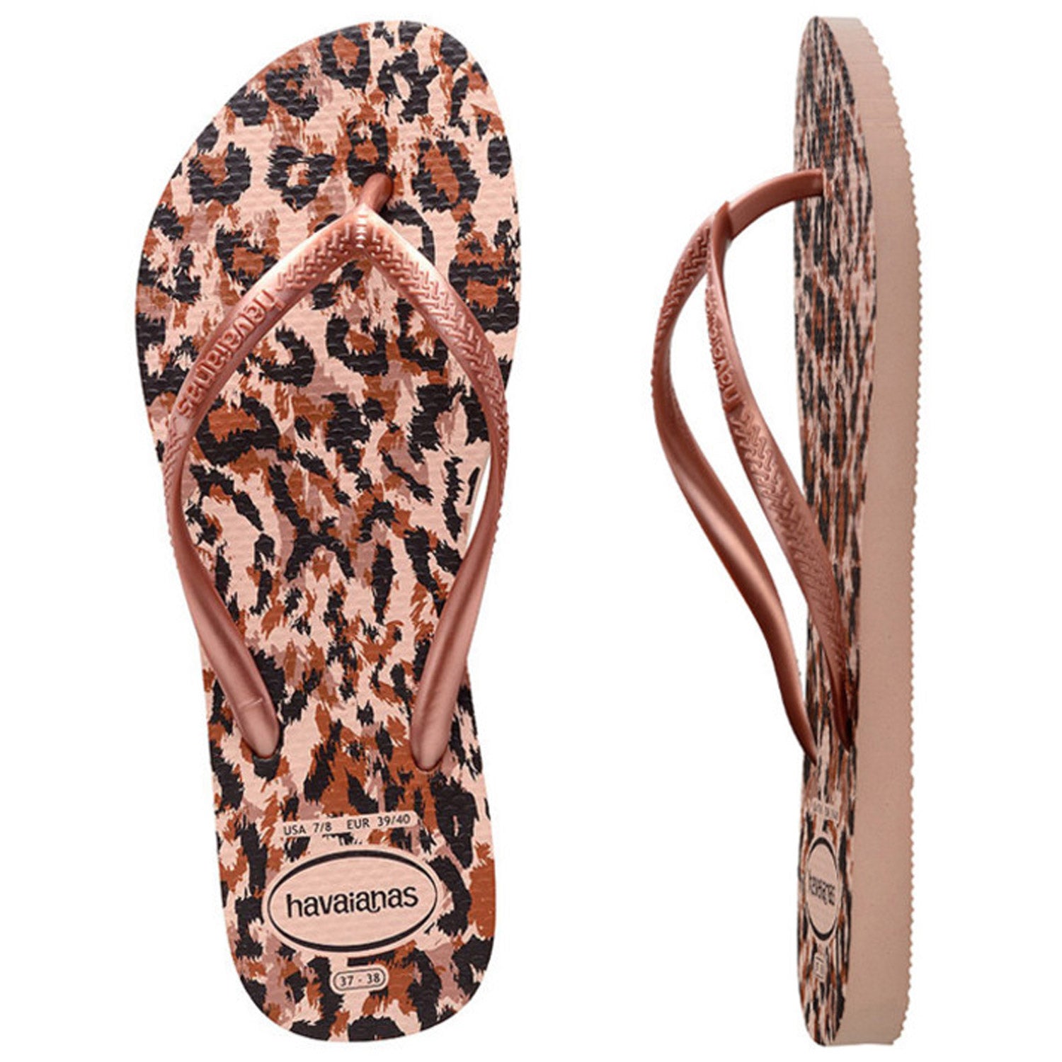 Slim Animal Print Thongs Ballet Rose