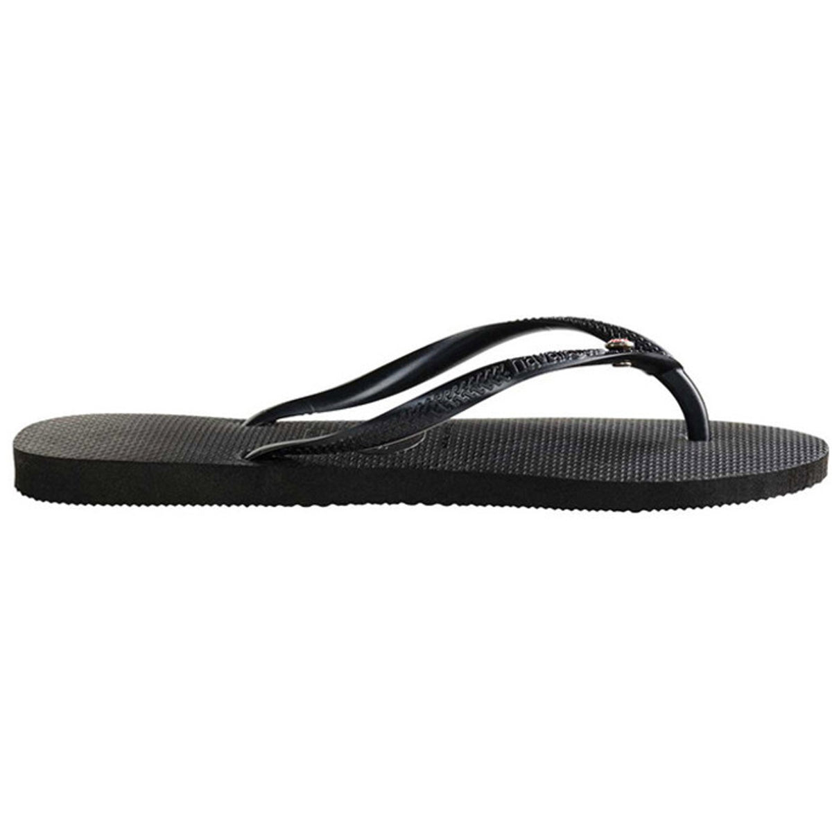 Slim Coloured Crystal Thongs Black Light Rose