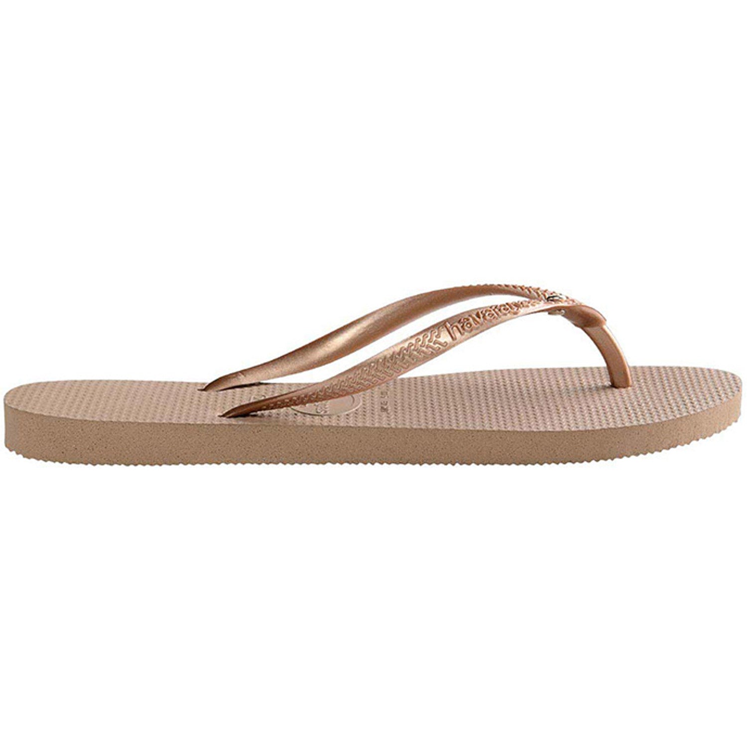Slim Crystal Thongs Rose Gold