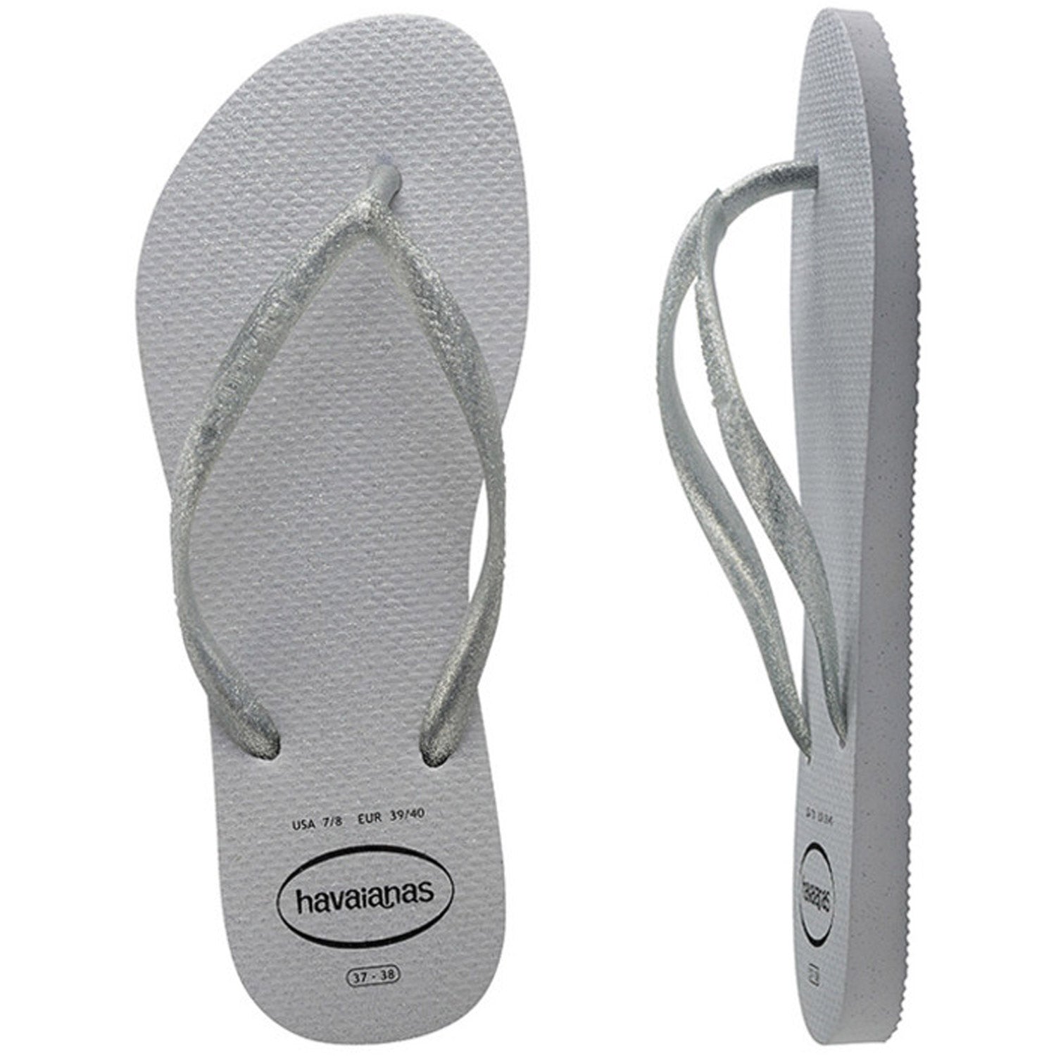 Slim Gloss Thongs Ice Grey