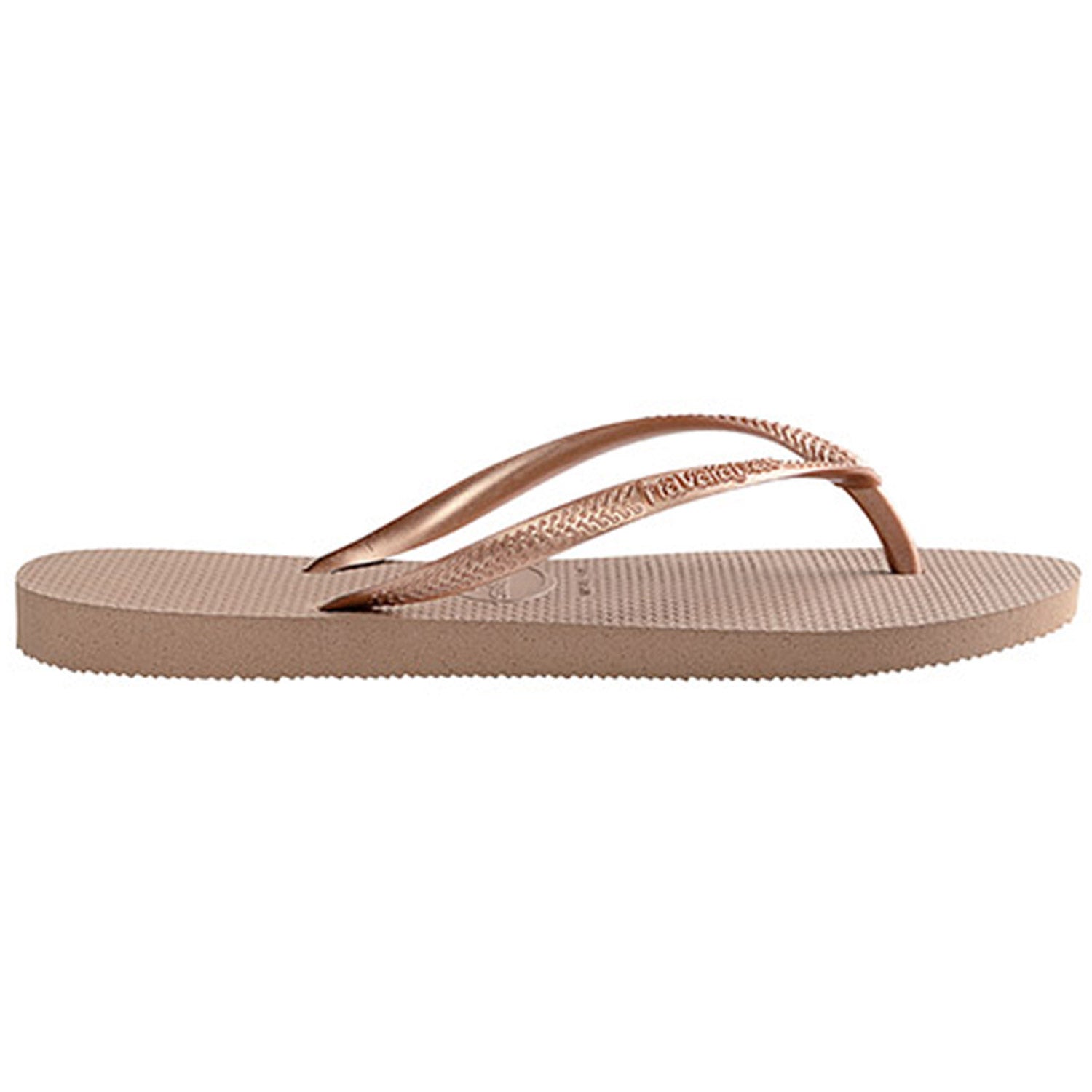 Slim Metallic Thongs Rose Gold