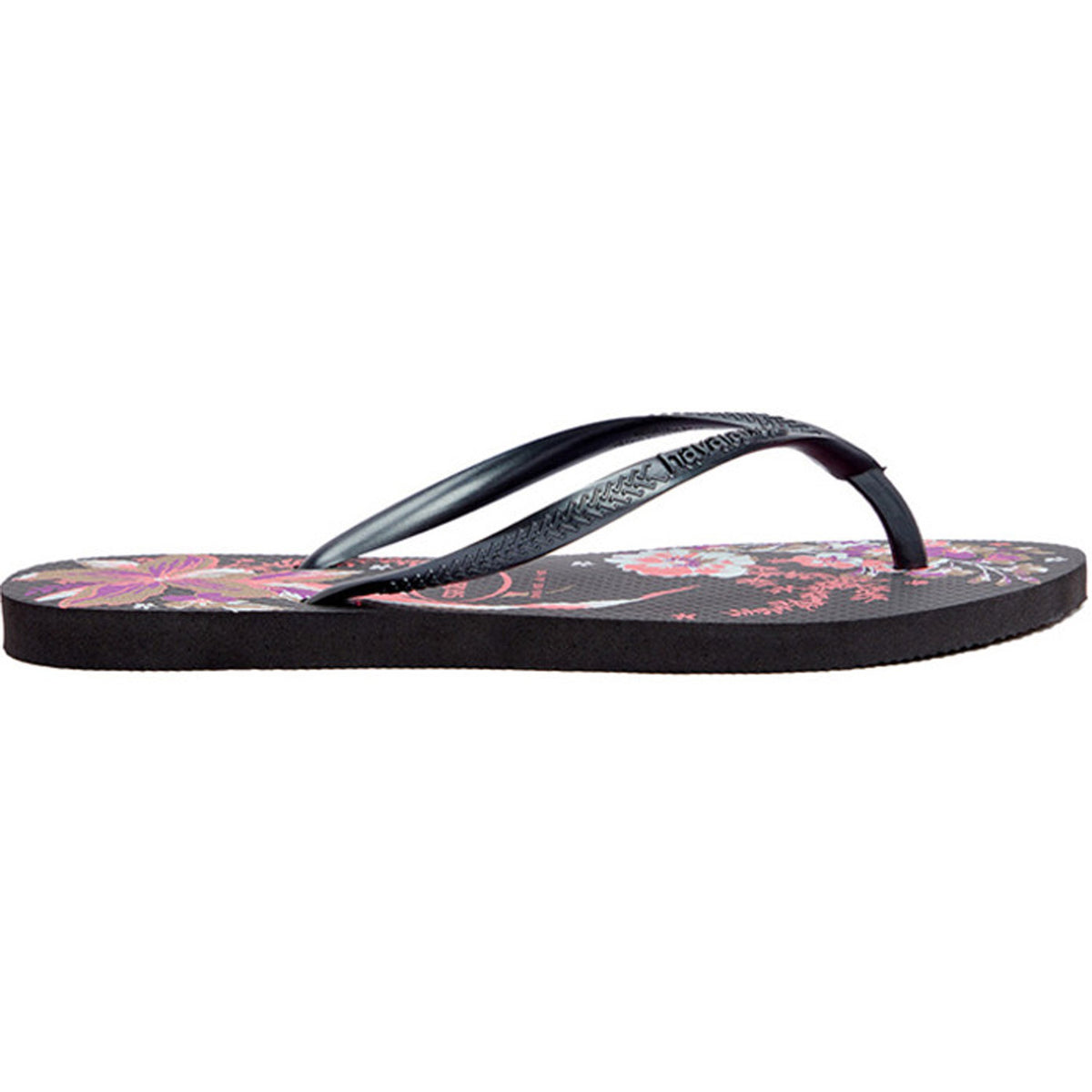 Slim Organic Thongs Black Pink