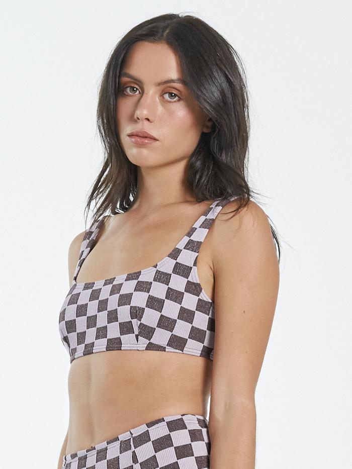 Thrills Aalto Rib Square Crop Washed Cocoa