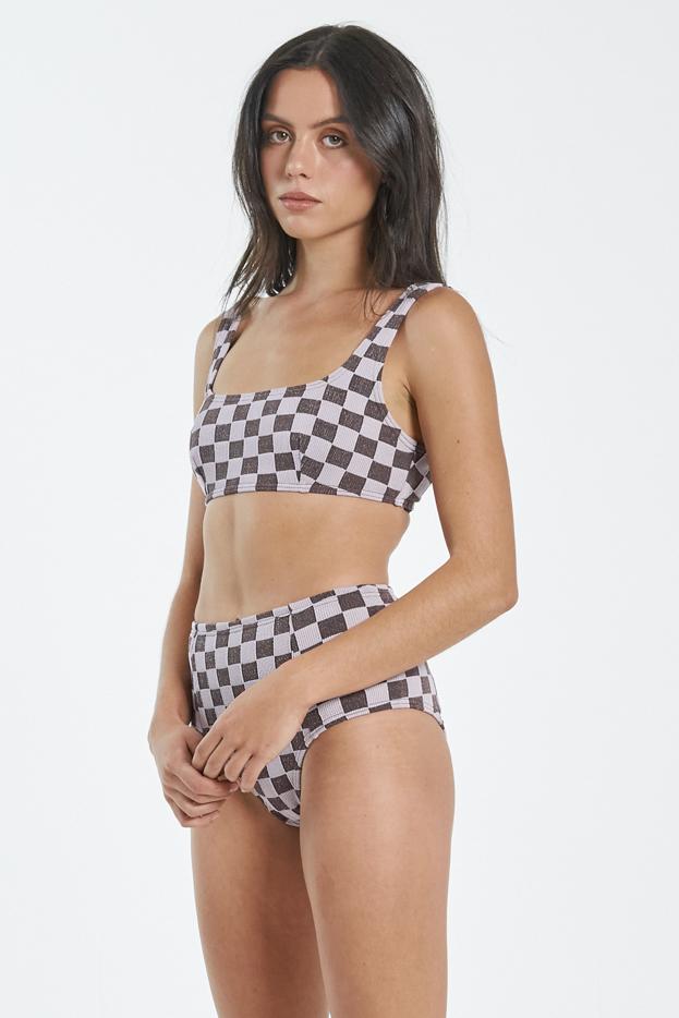 Thrills Aalto Rib Square Crop Washed Cocoa