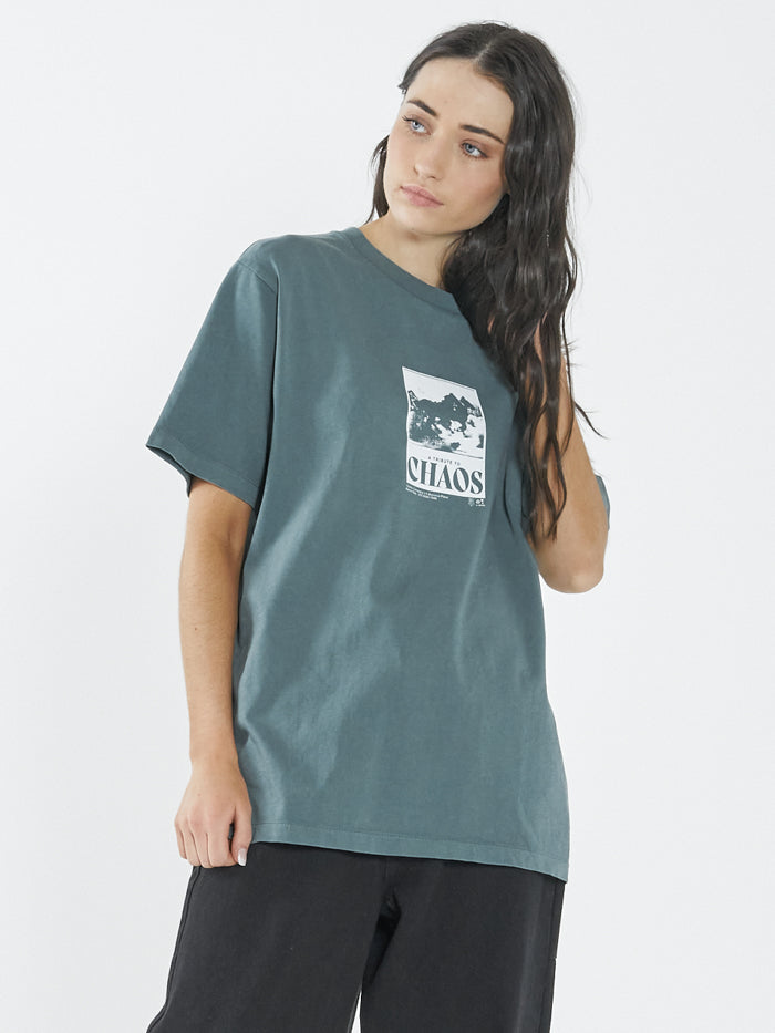 Thrills Chaos Merch Fit Tee Vintage Teal