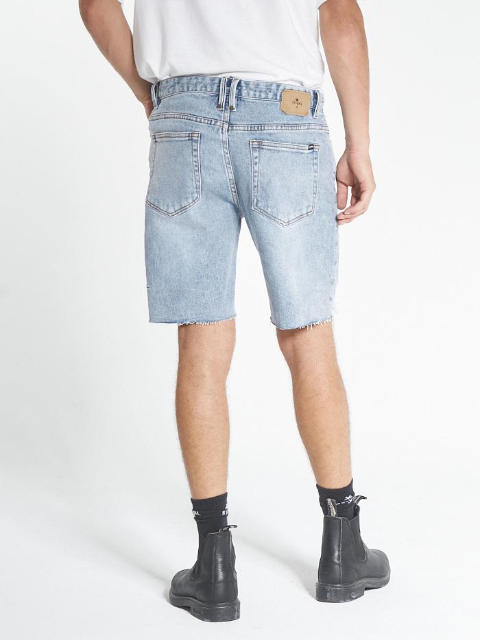 Thrills Destroyed Bones Denim Short - Aged Blue Aged blue