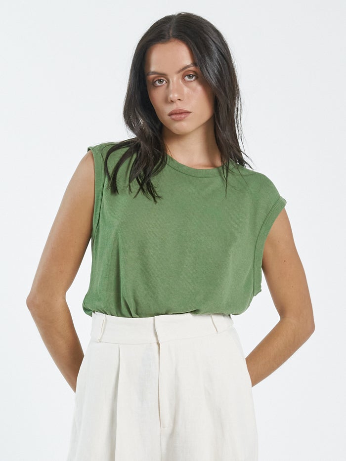 Thrills Hemp Paper Rib Tank Cactus