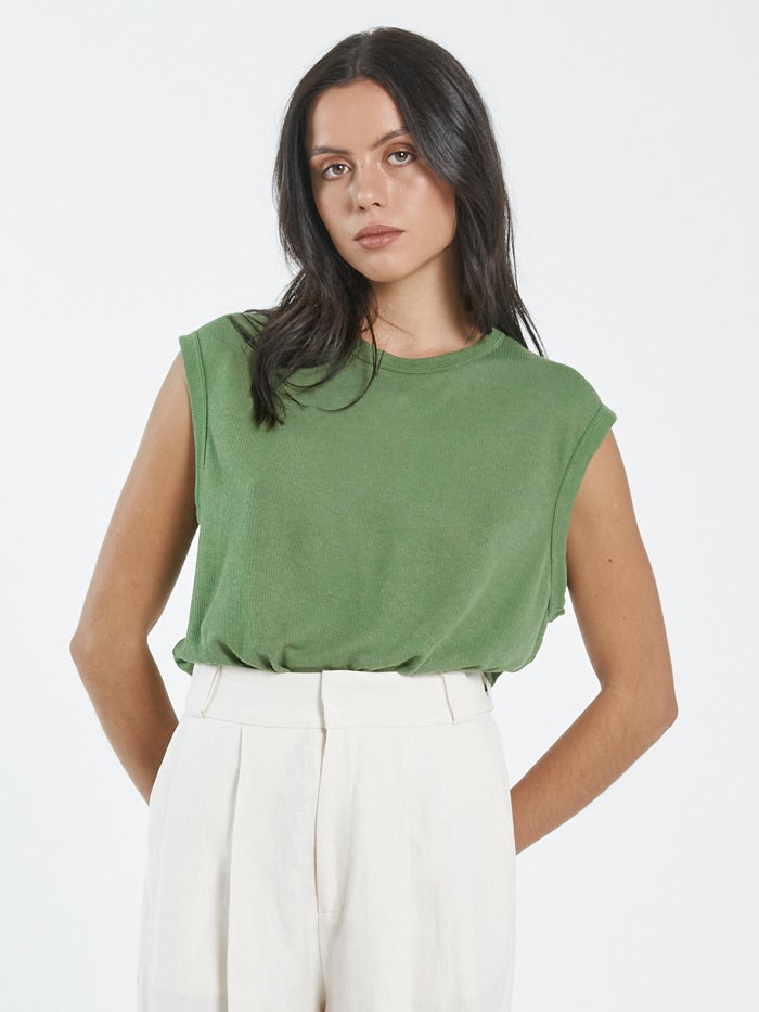 Thrills Hemp Paper Rib Tank Cactus