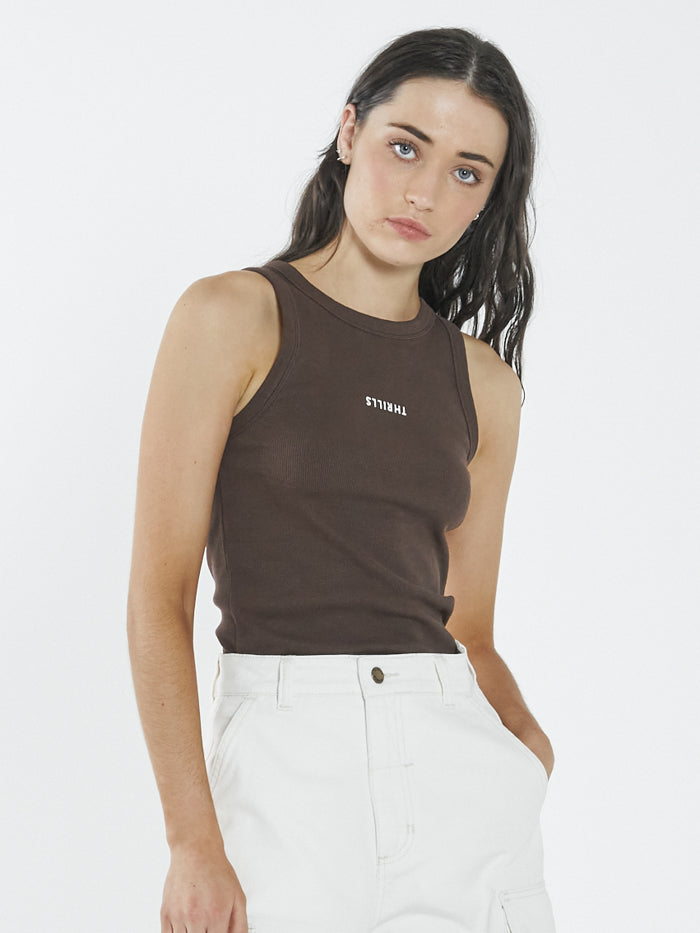 Thrills Minimal Thrills Racer Front Tank Postal Brown