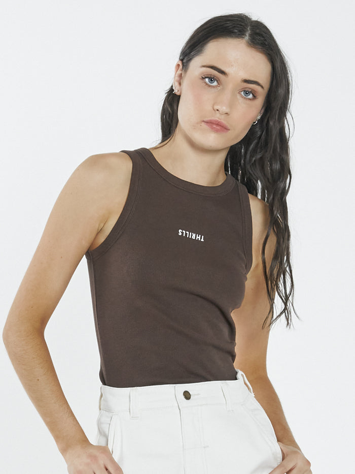 Thrills Minimal Thrills Racer Front Tank Postal Brown