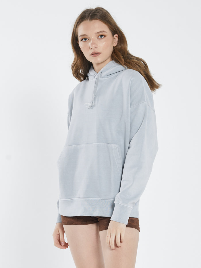 Thrills Stamp Wave Fleece Hood Smoke Blue