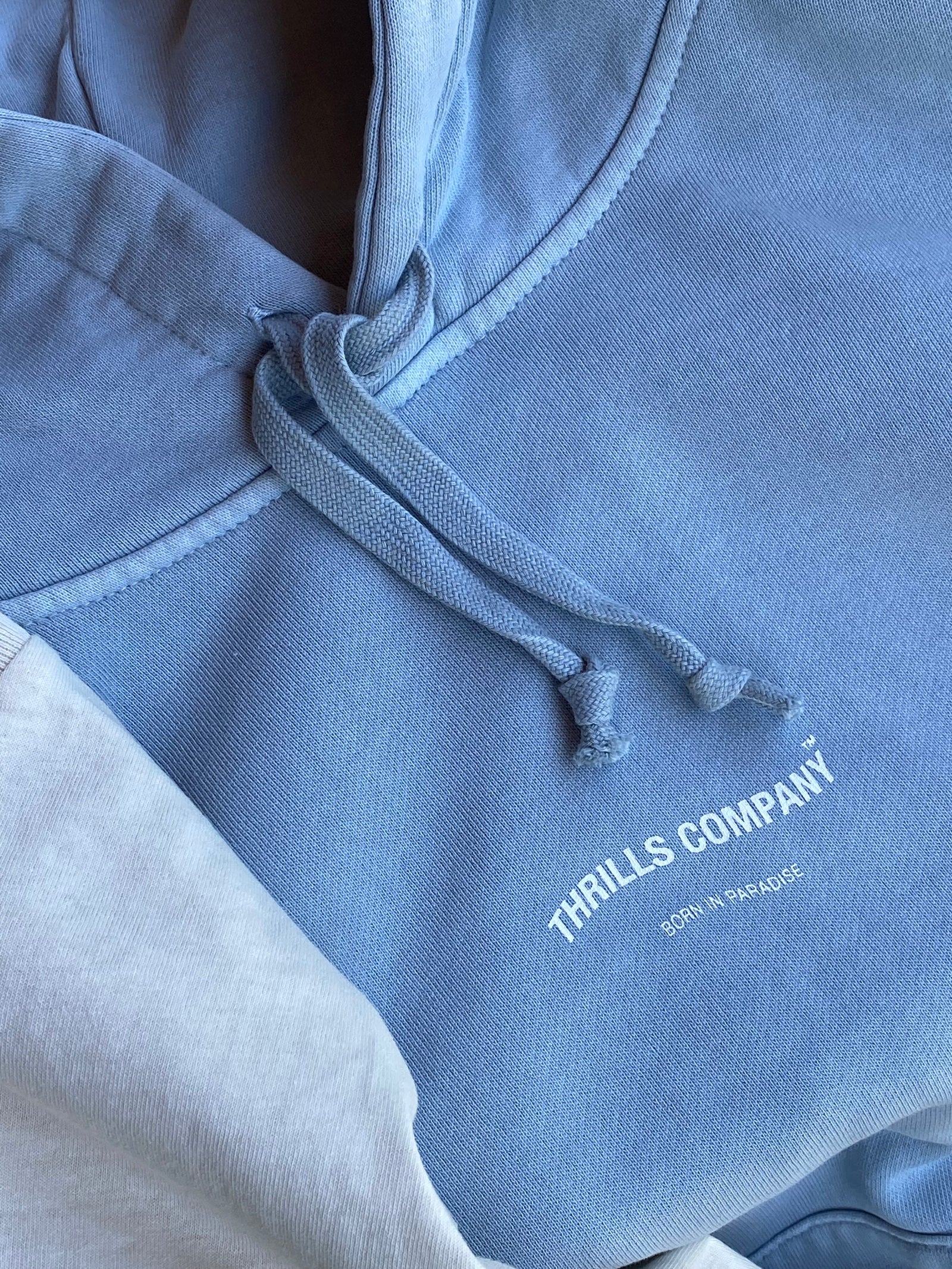 Thrills Stamp Wave Fleece Hood Smoke Blue