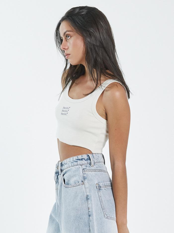 Thrills Thrills Unlimited Retro Crop Tank Heritage White