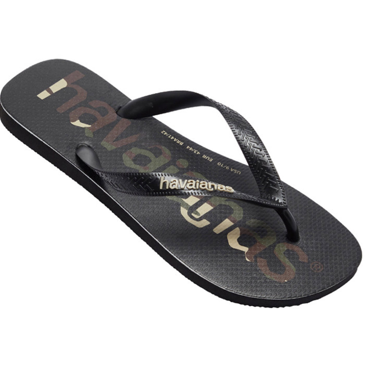 Top Logo Mania Thongs Black Black White