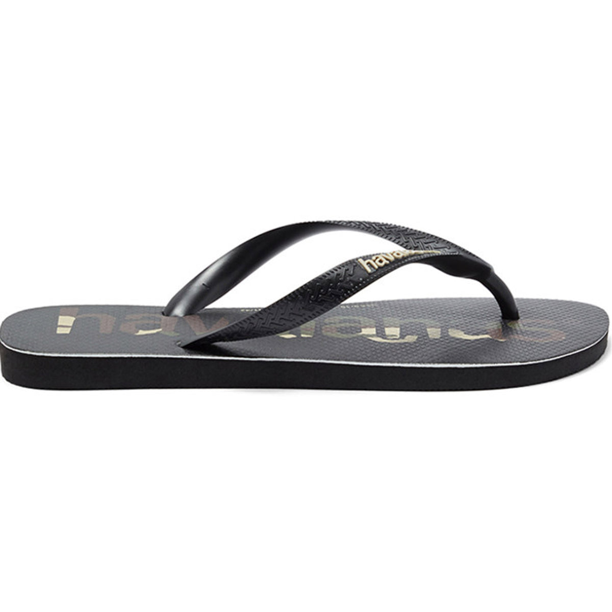 Top Logo Mania Thongs Black Black White
