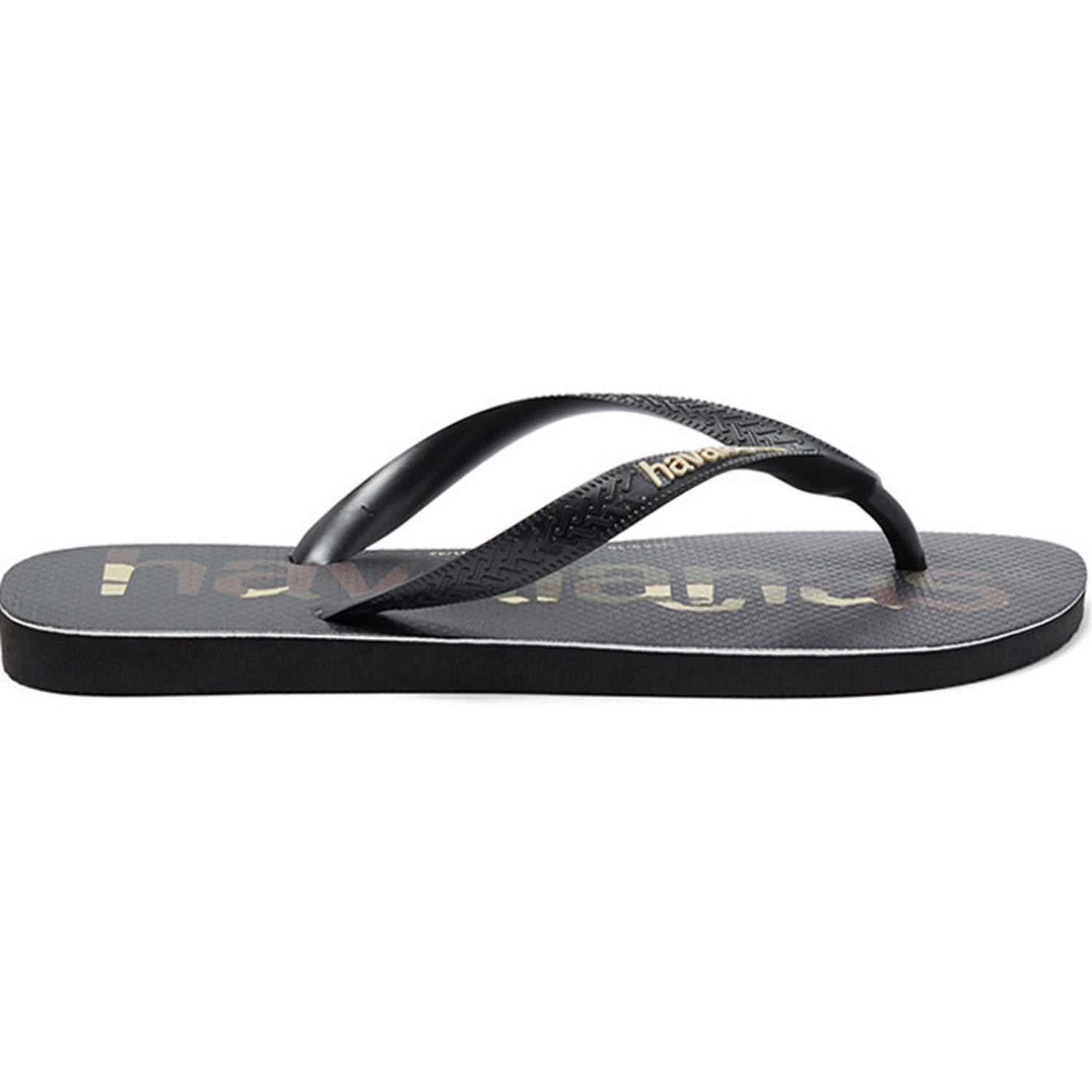 Top Logo Mania Thongs Black Black White