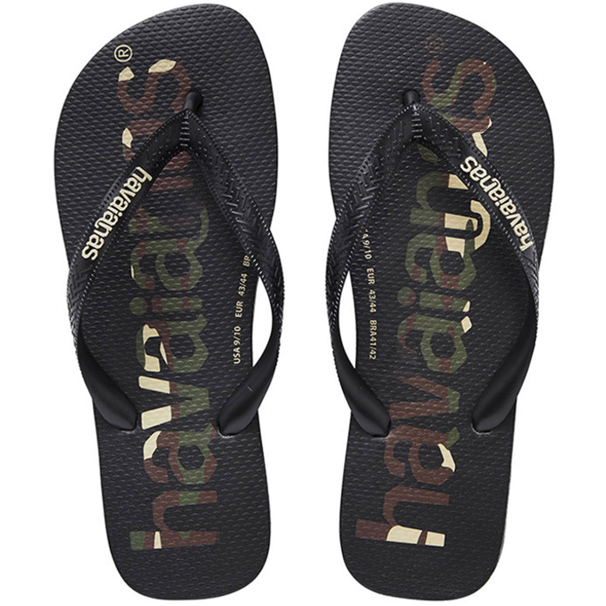 Top Logo Mania Thongs Black Black White