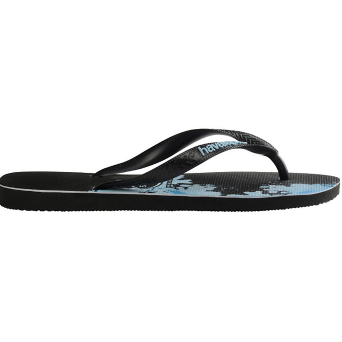 Top Print Amp Thongs Black Blue