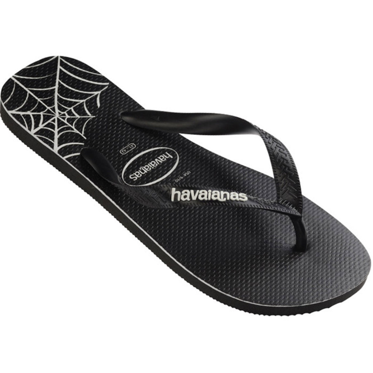 Top Print Splice Thongs Black