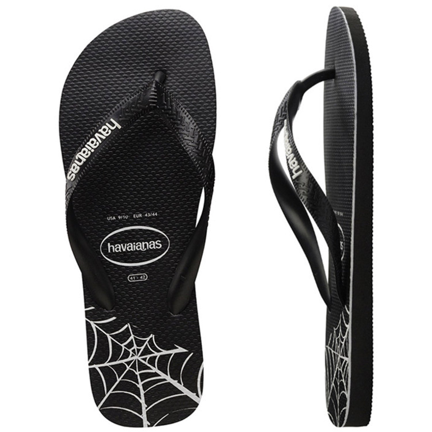 Top Print Splice Thongs Black