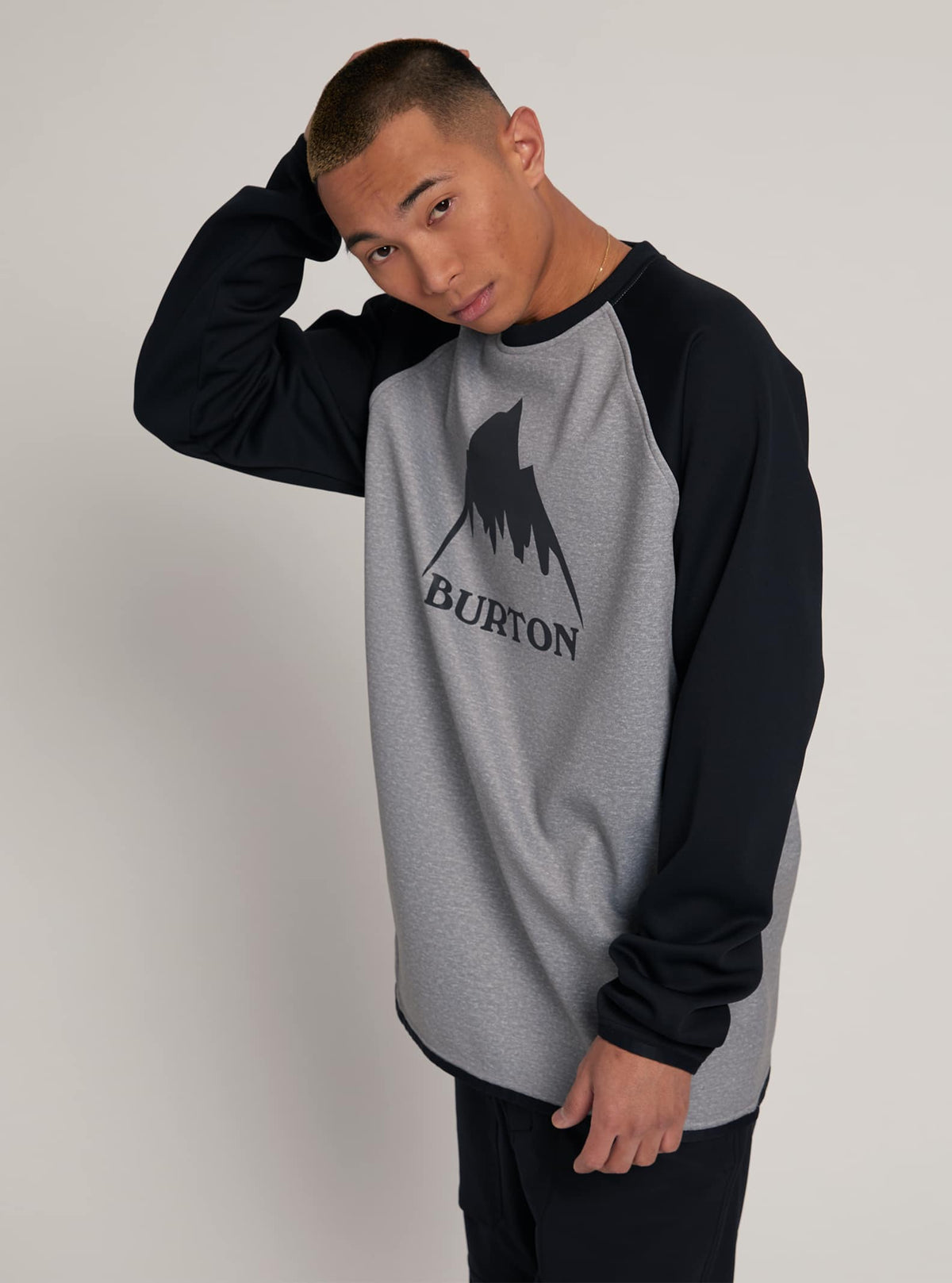 Burton Crown Weatherproof Pullover Crew 2022 Gray heather / true black
