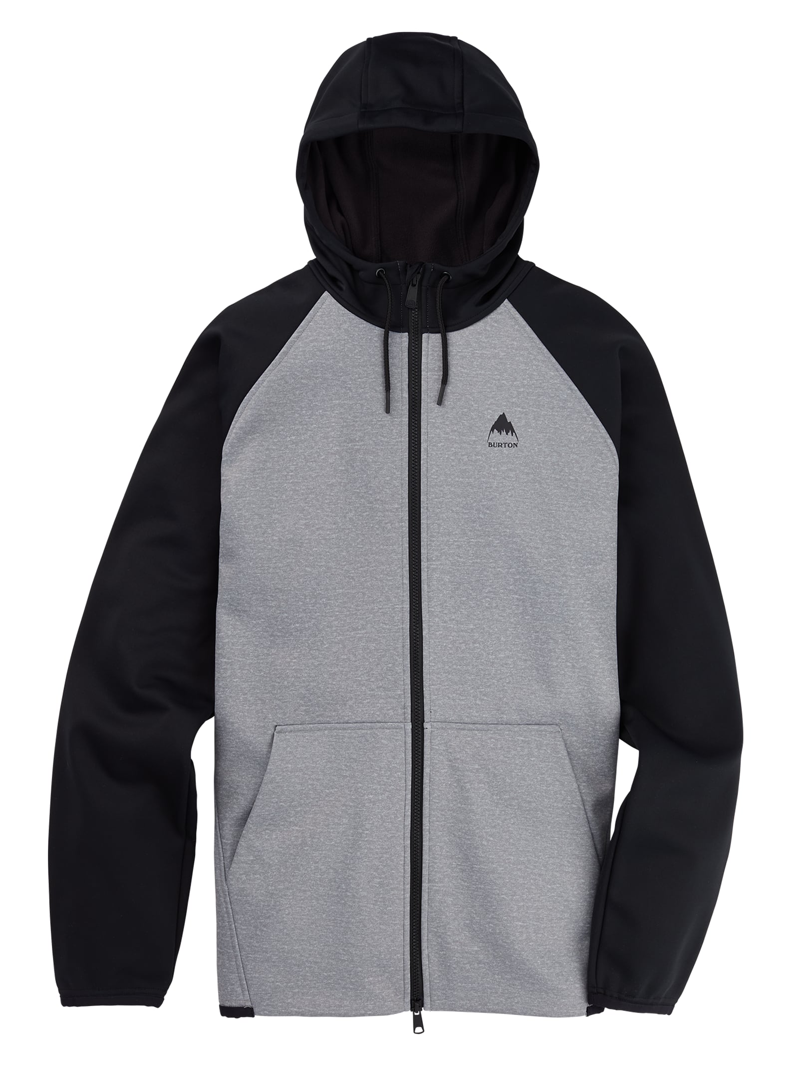 Burton Men's Burton Crown Weatherproof Full-Zip Fleece Gray Heather/True Black