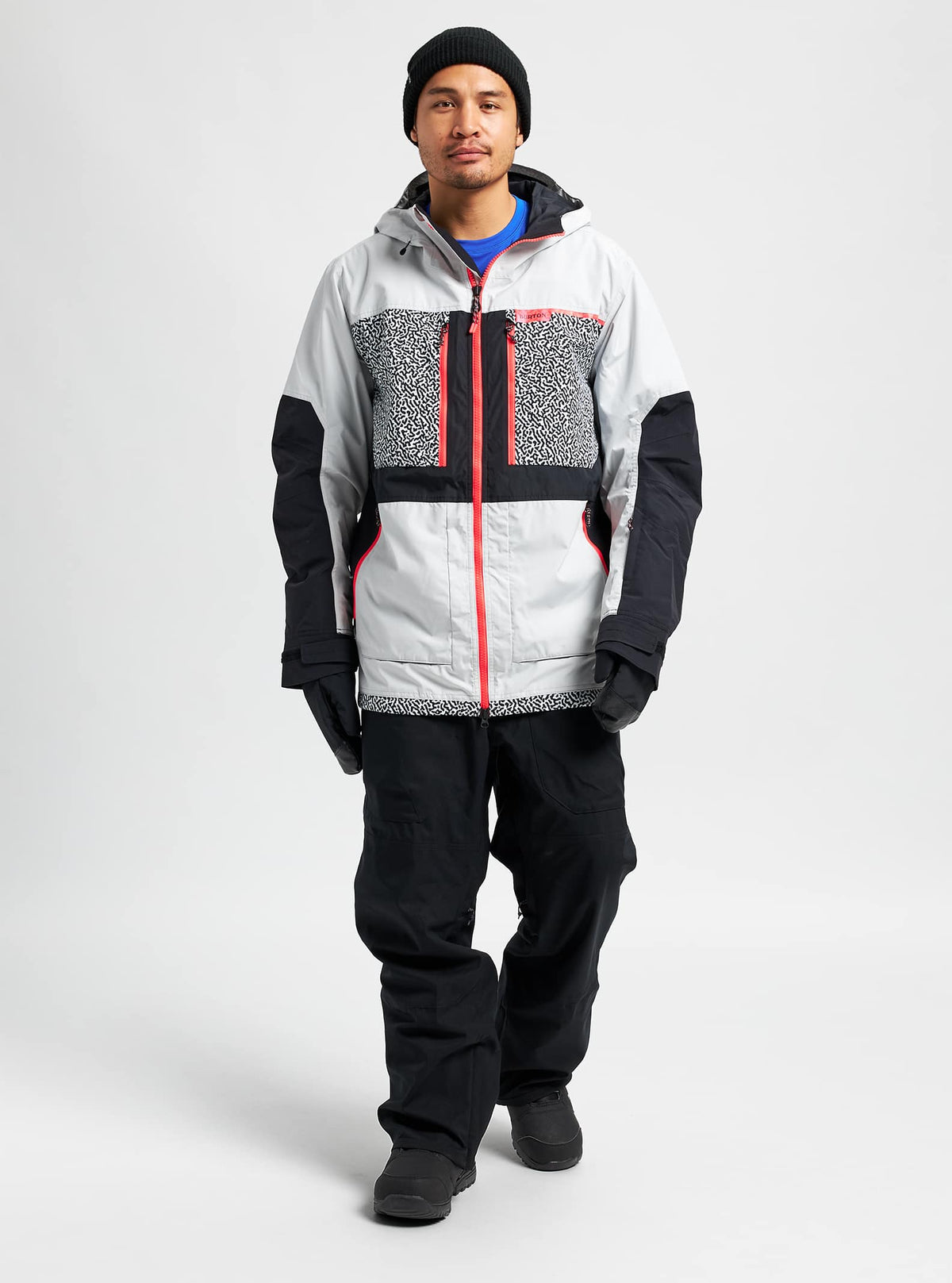 Burton Frostner Jacket 2022 Lunar gray / pj print / true black