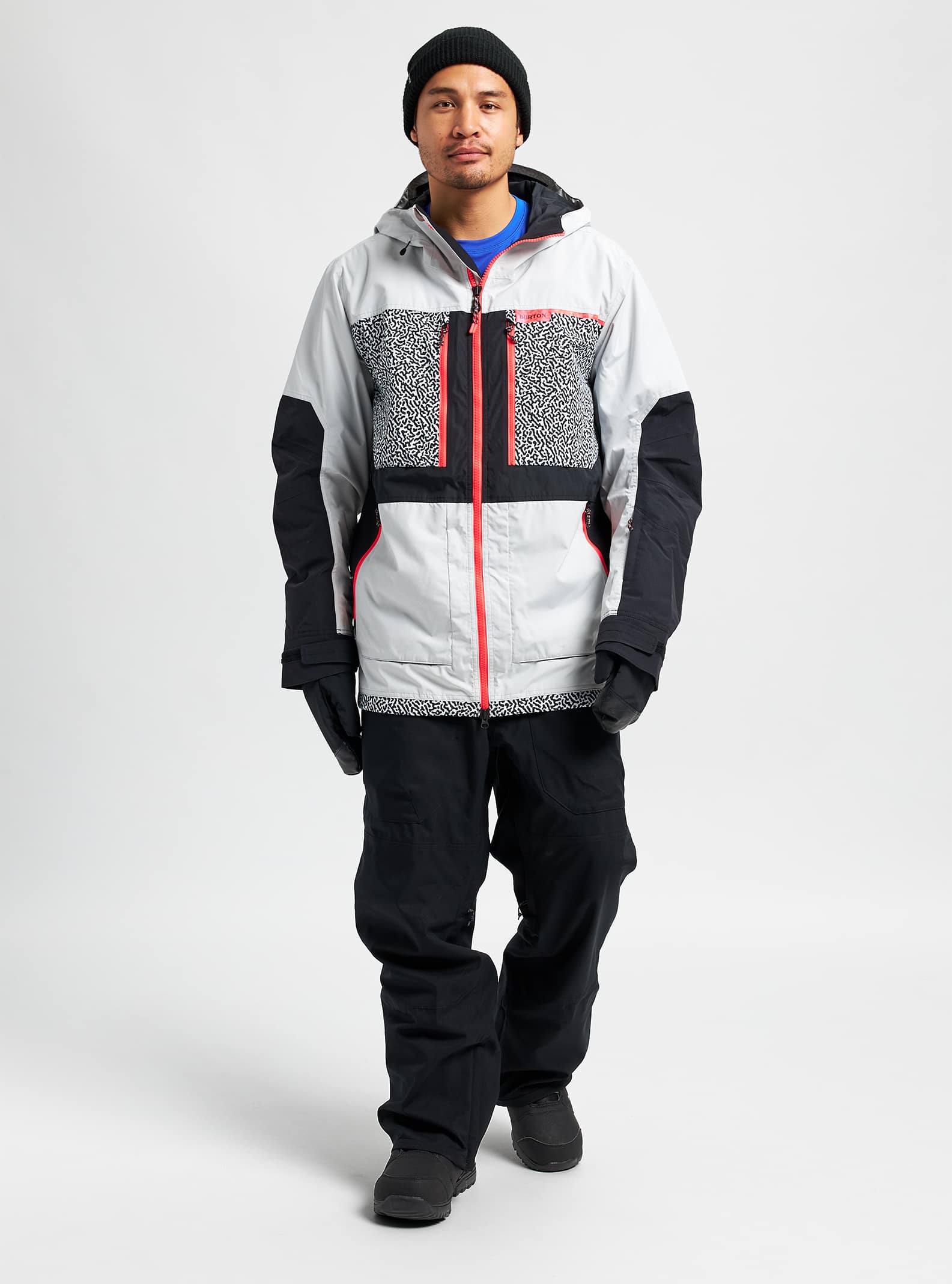 Burton Frostner Jacket 2022 Lunar gray / pj print / true black