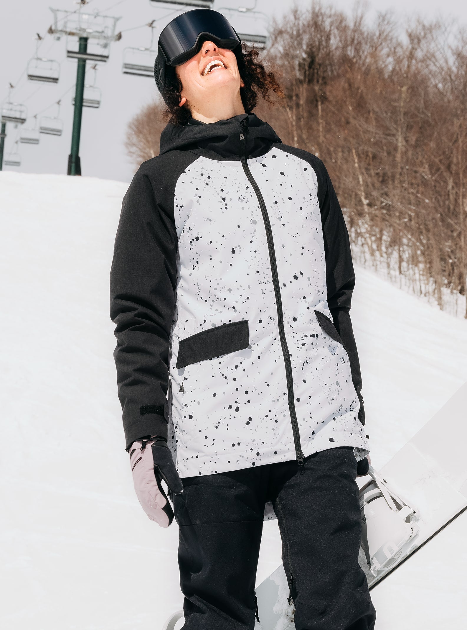 Burton Women's Burton Lalik 2L Jacket Stout White Spatter/True Black