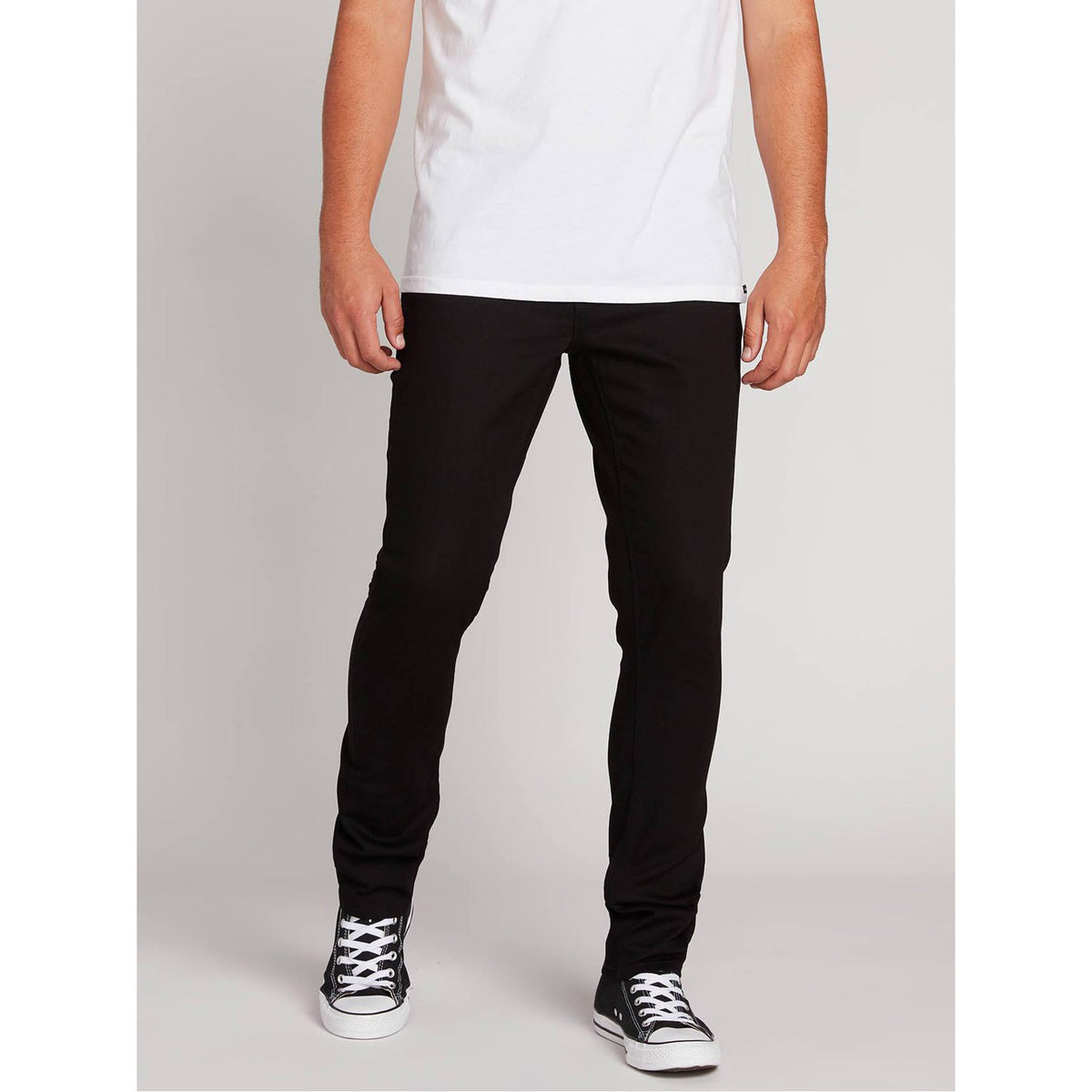 Volcom 2X4 Tapered Skinny Fit Jeans Black on Black