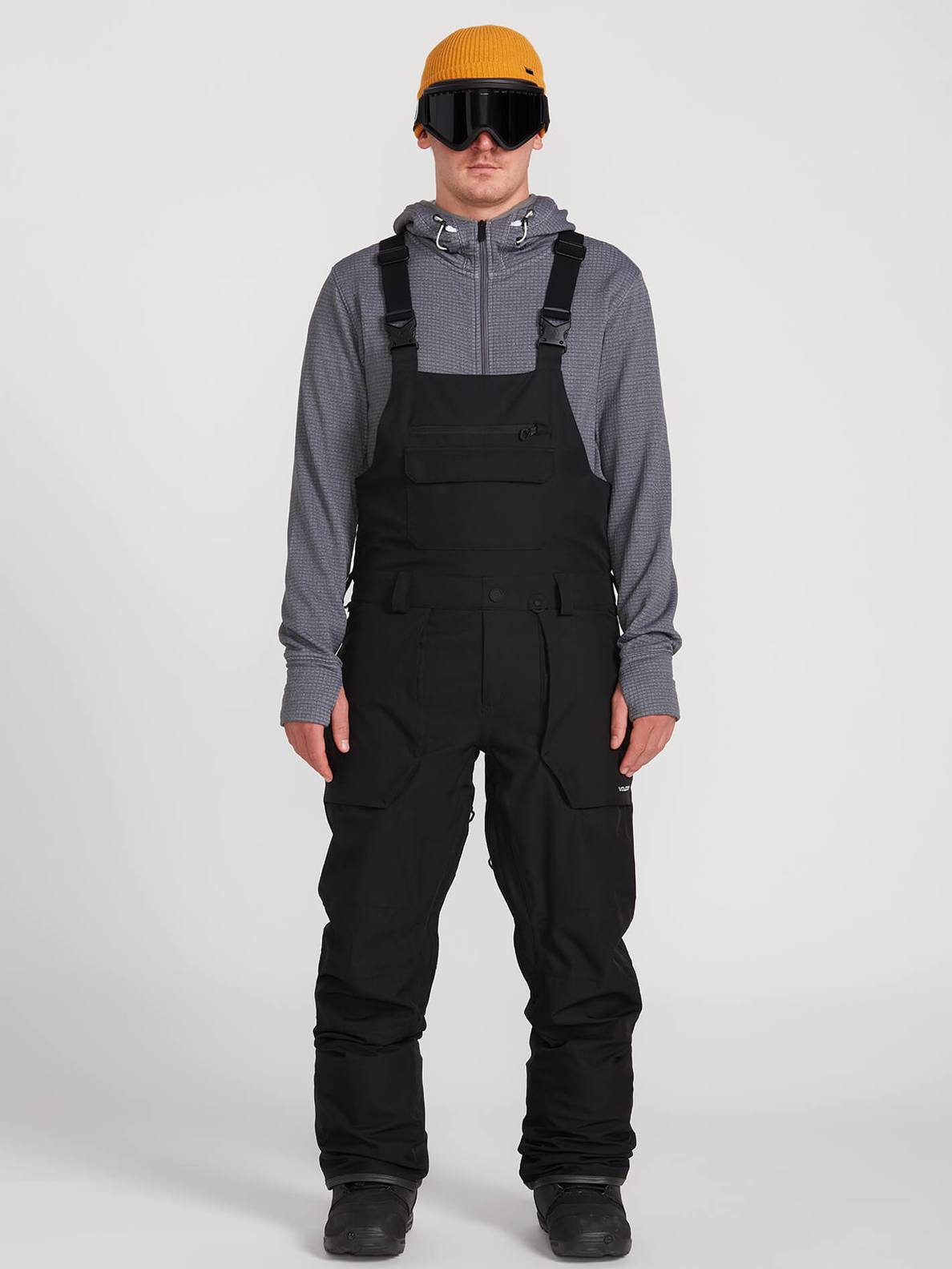 Volcom Mens Roan Bib Overall - Black Black