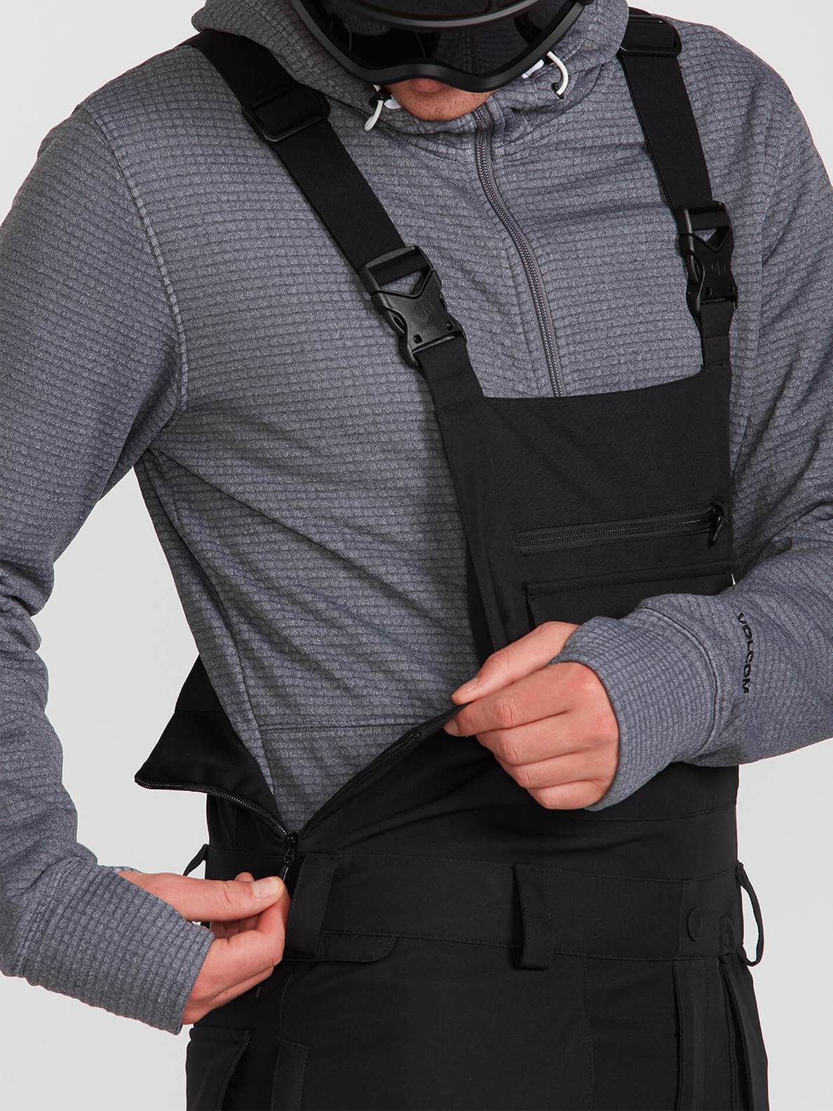 Volcom Mens Roan Bib Overall - Black Black