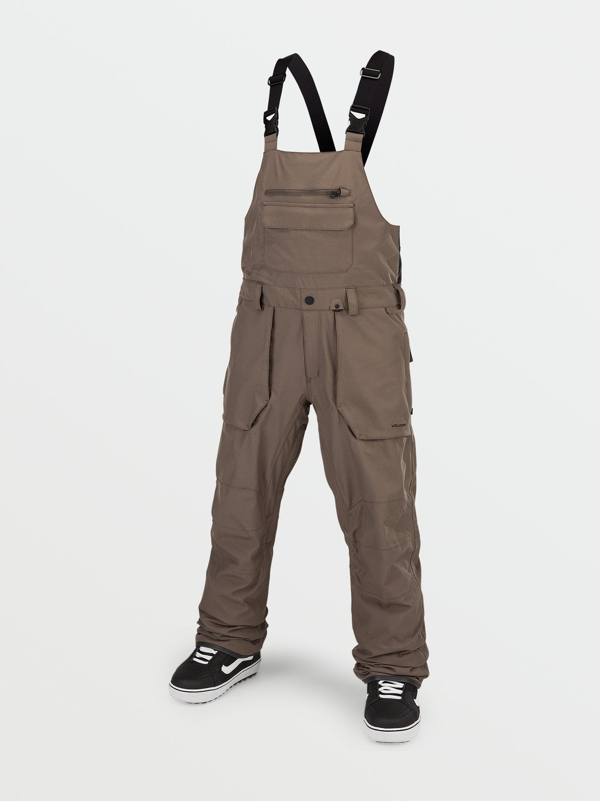 Volcom Mens Roan Bib Overall - Black Dark teak