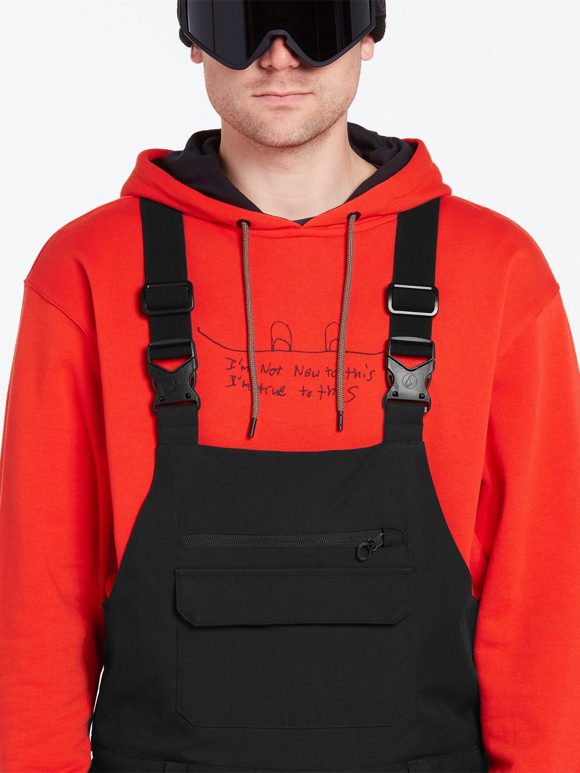 Volcom Mens Roan Bib Overall - Black Dark teak