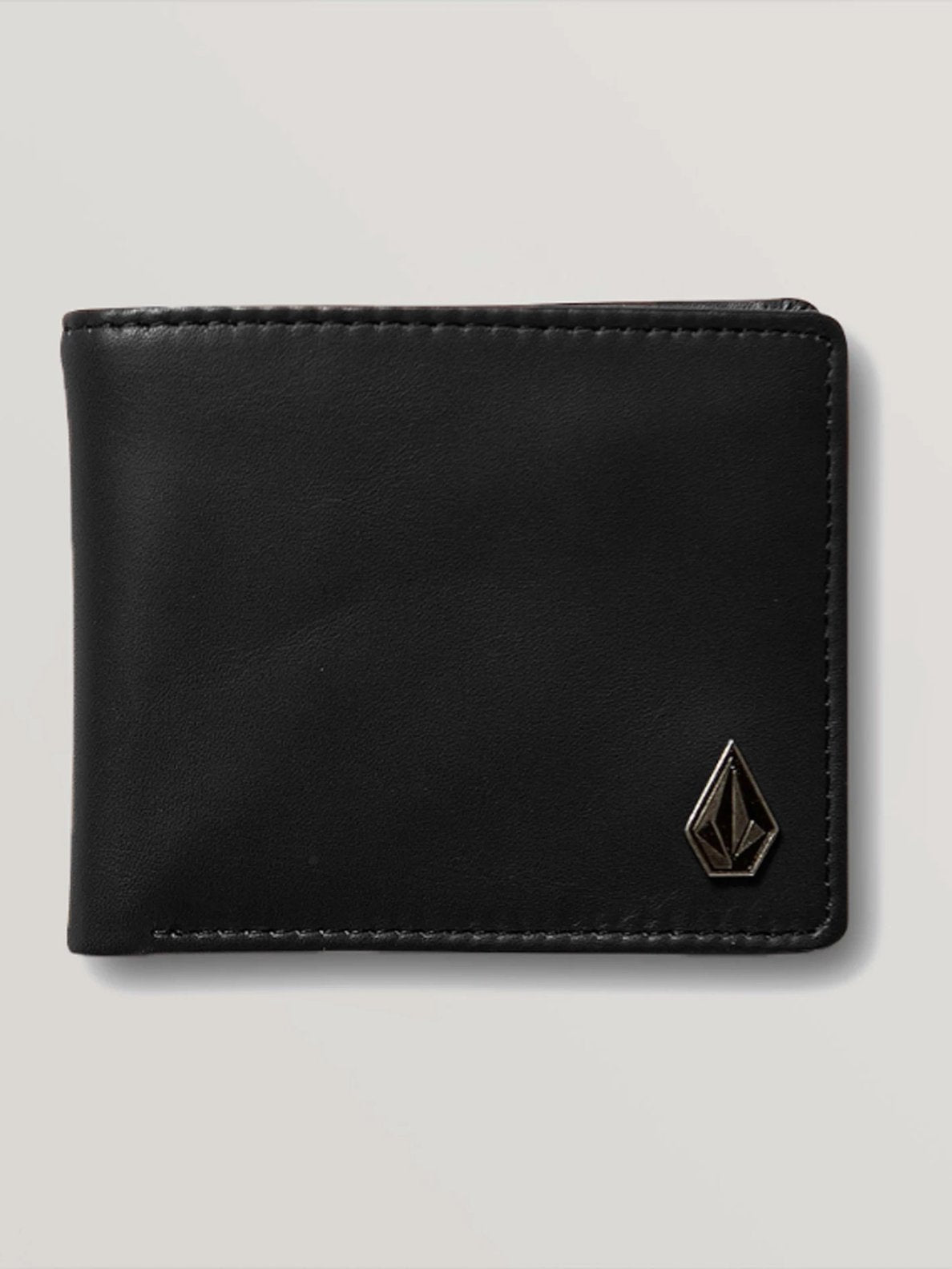 Volcom Single Stone Leather Wallet - Black Black