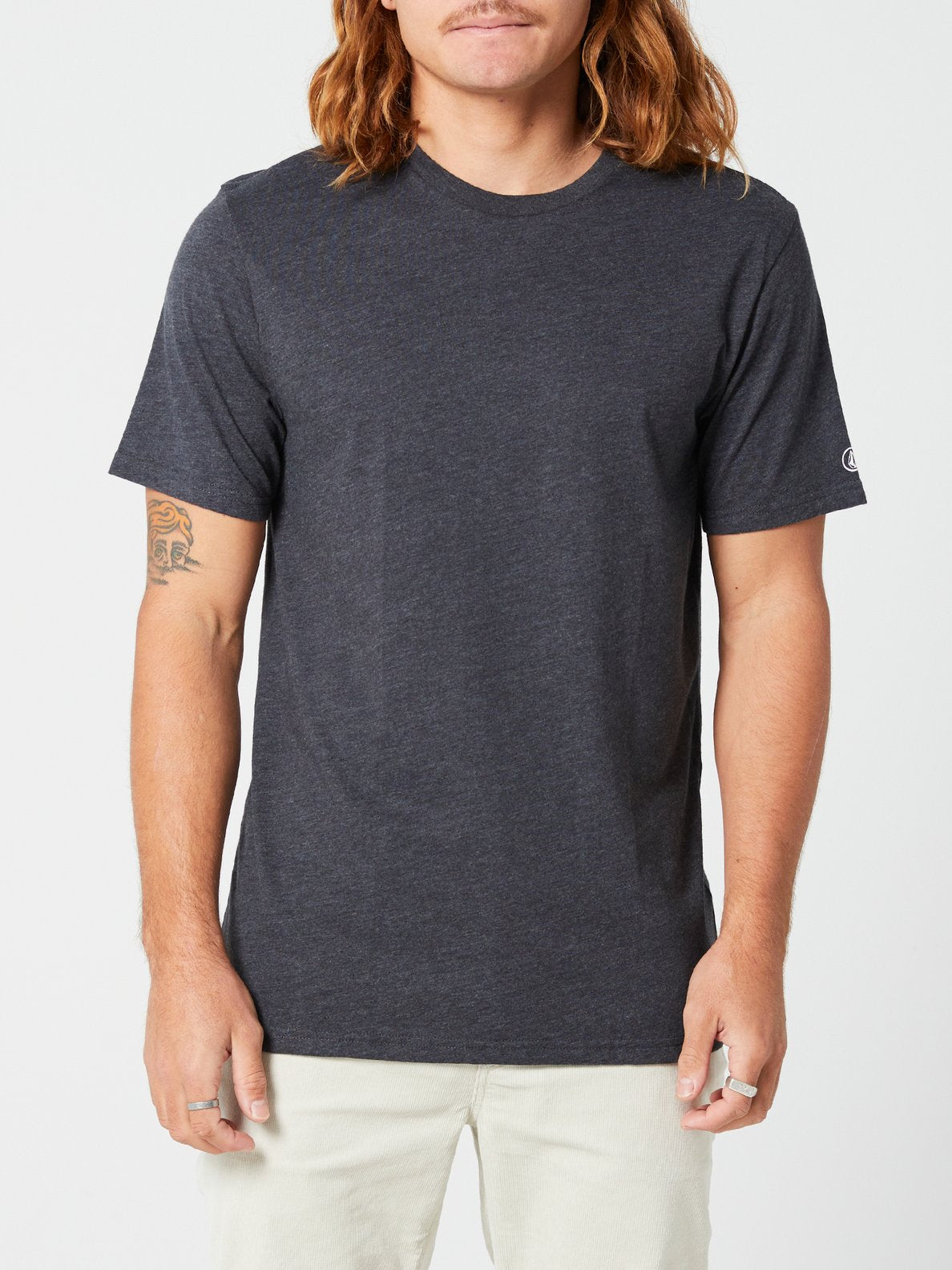 Volcom Solid Short Sleeve Tee - Smokey Blue Charcoal heather