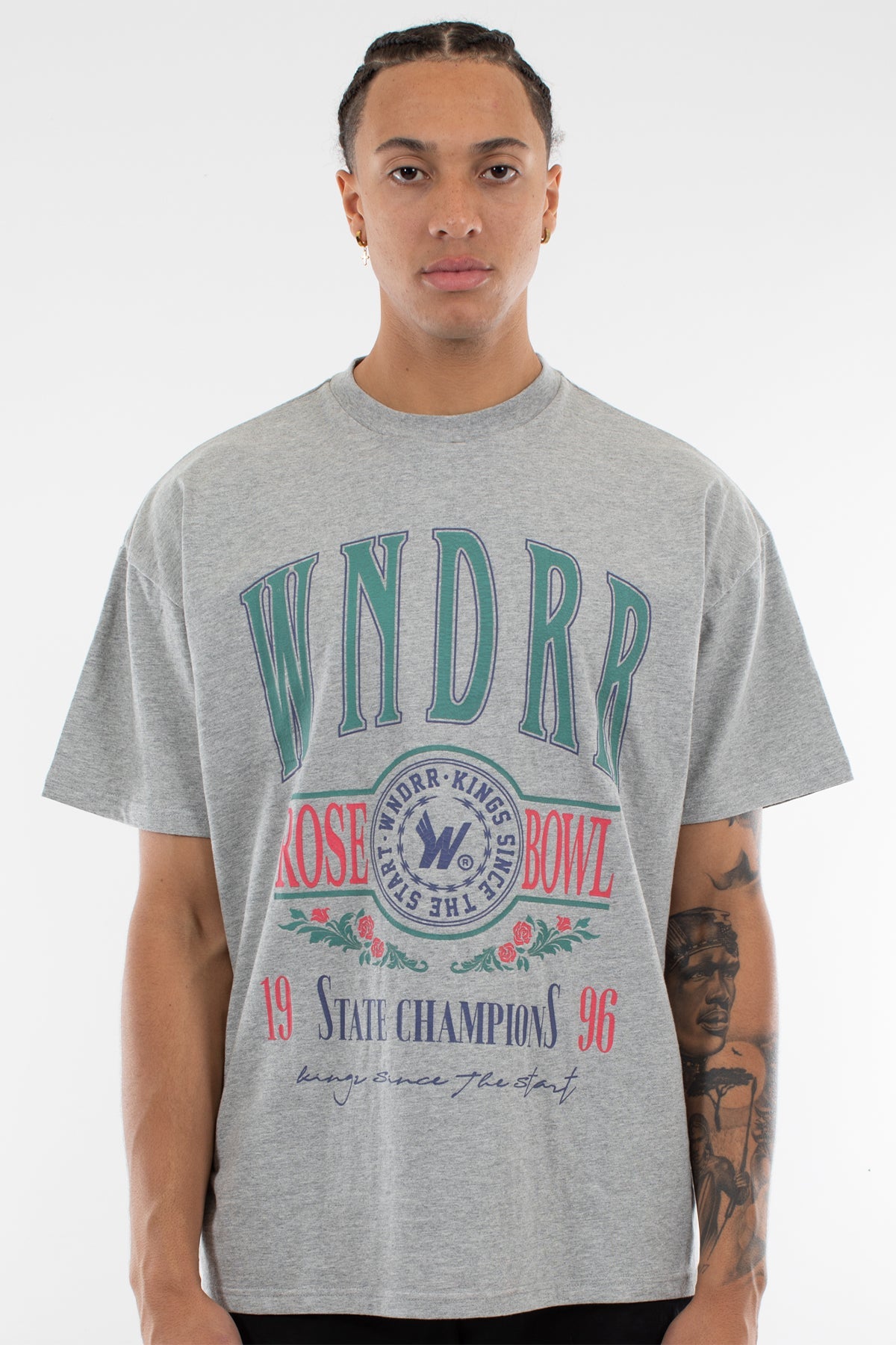 WNDRR ROSE BOWL VINTAGE FIT TEE Grey Marle