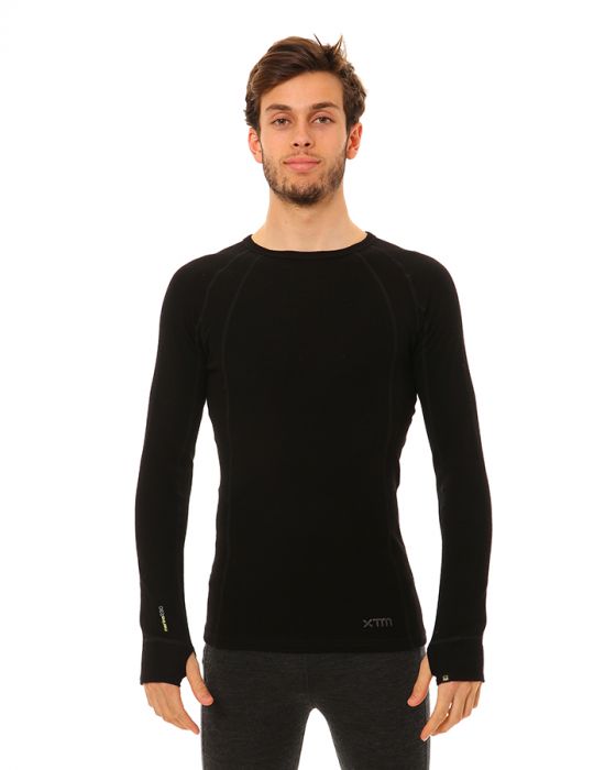 XTM MENS MERINO WOOL THERMAL TOP Black