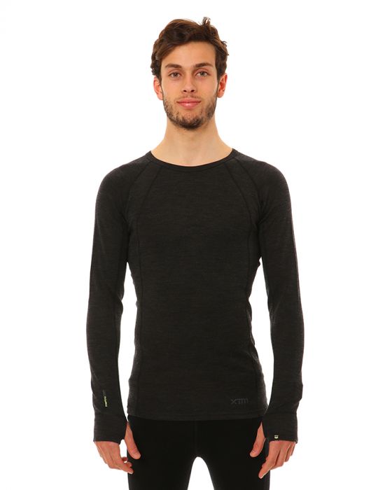 XTM MENS MERINO WOOL THERMAL TOP Dark grey