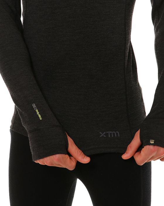 XTM MENS MERINO WOOL THERMAL TOP Dark grey