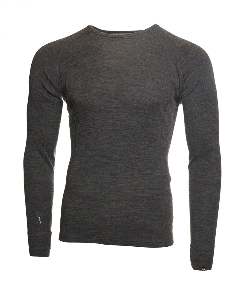 XTM Merino Mens Wool Thermal Top Mid Grey Marle